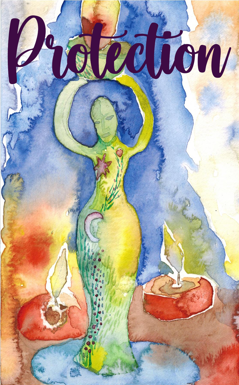 illustration of feminine goddess witch